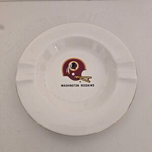 Vintage NFL Washington Redskins Football Ceramic Ivory Ashtray 5.5 inches
